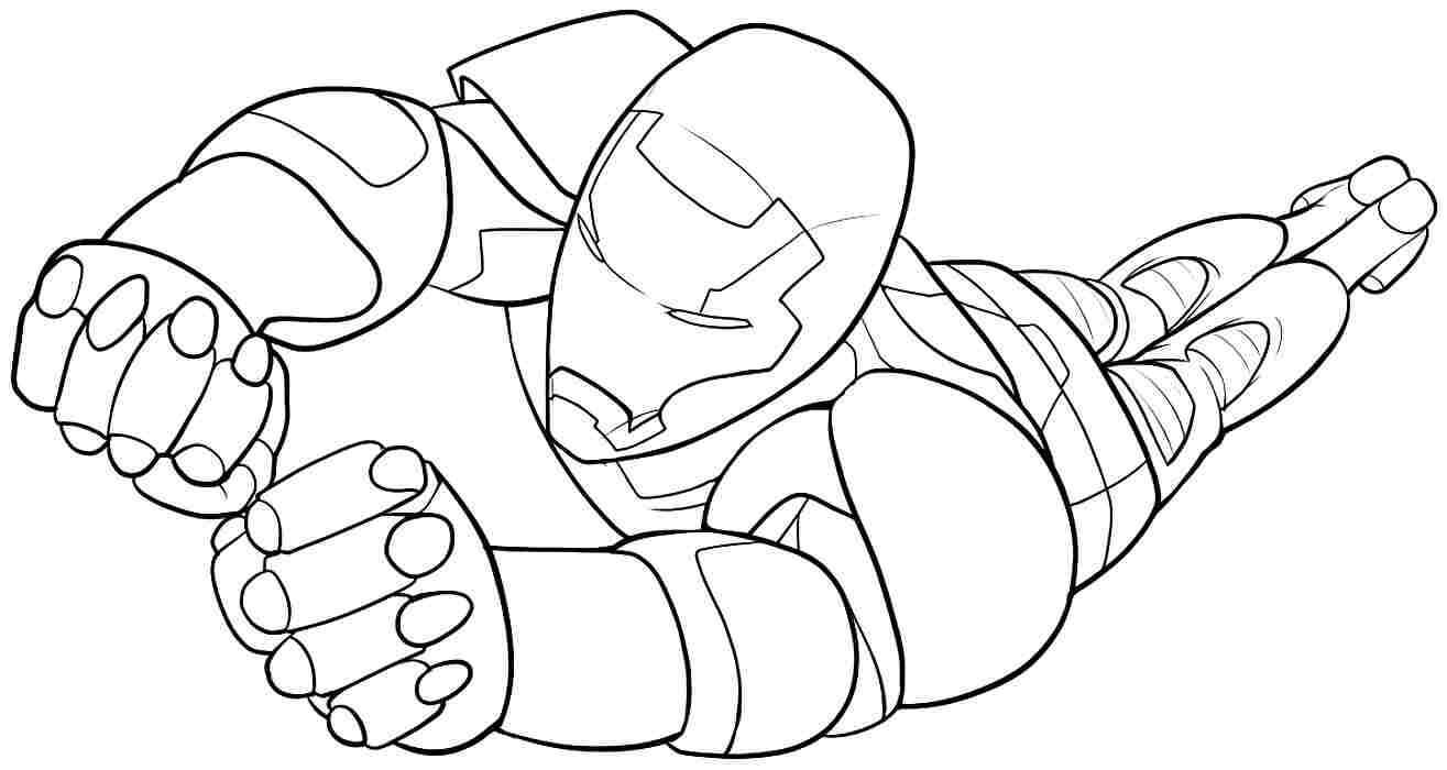 Dibujo de Ironman Volador para Colorear