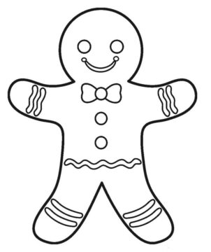 Dibujo de Caballero de Pan de Jengibre para Colorear
