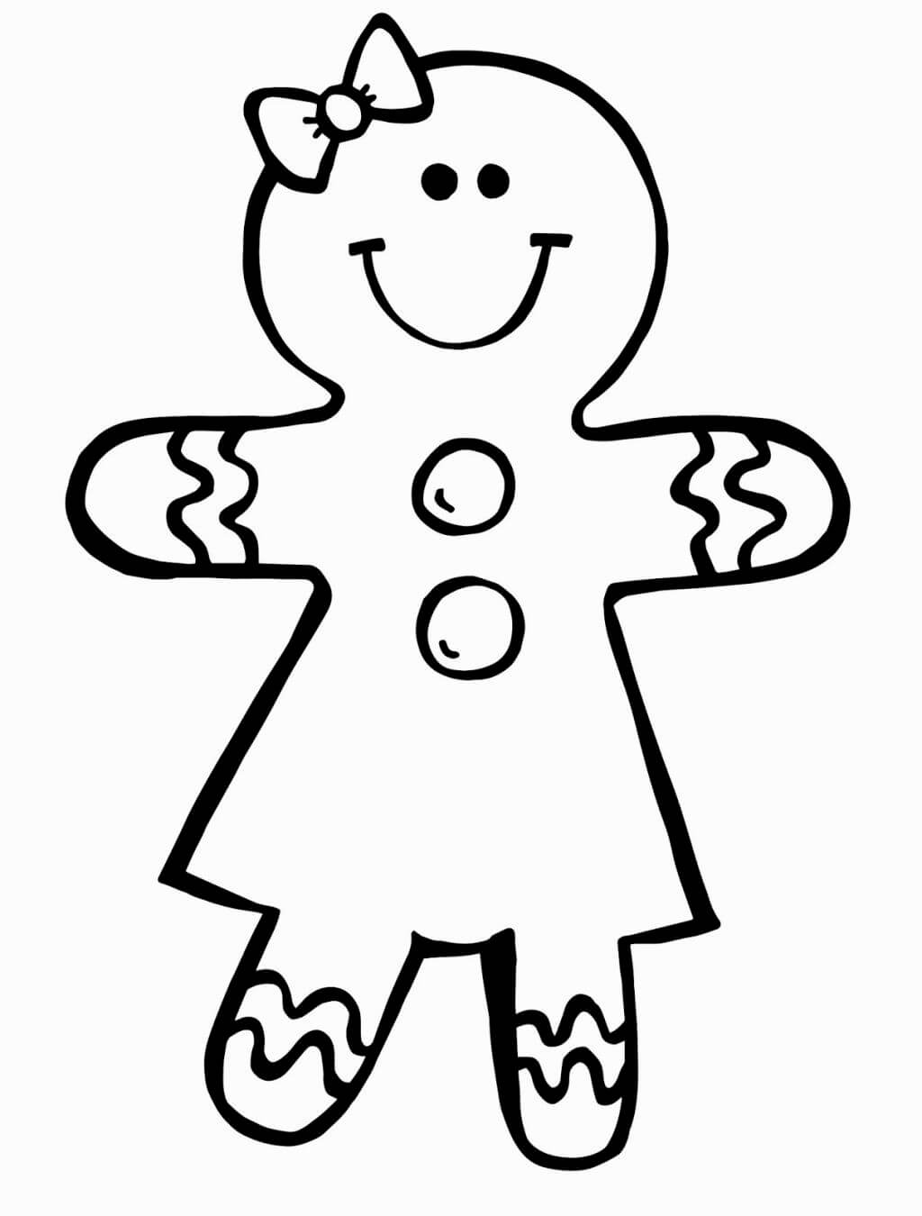 Dibujo de Chica de Pan de Jengibre para Colorear