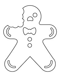 Dibujo de Chica de Pan de Jengibre Comido para Colorear