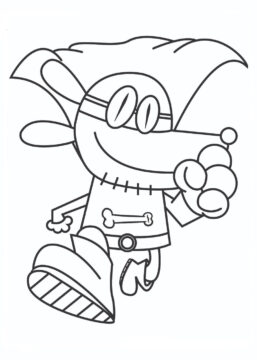 Dibujo de Perro Hombre Gracioso para Colorear