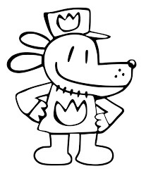 Dibujo de Perro Hombre Sonriente para Colorear
