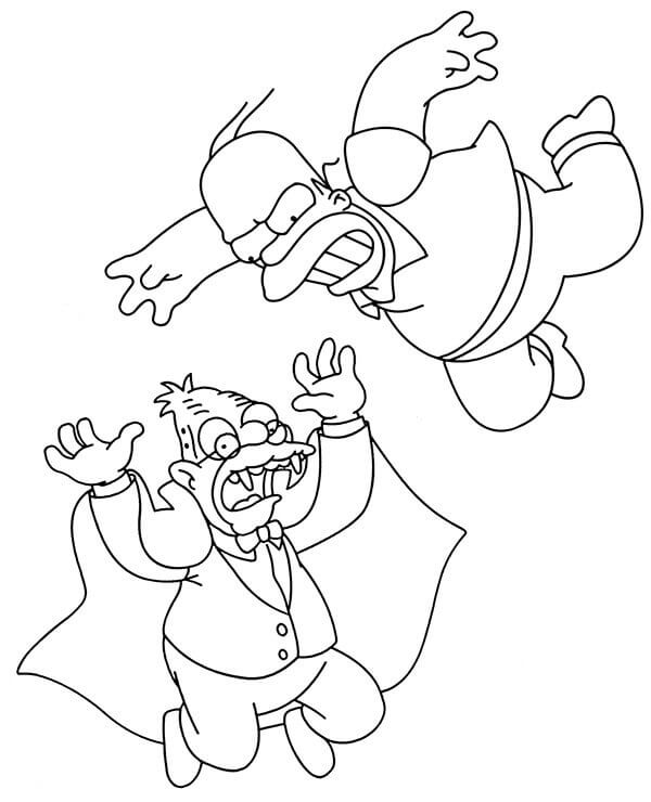 Dibujo de El Ataque de Homer Simpson para Colorear