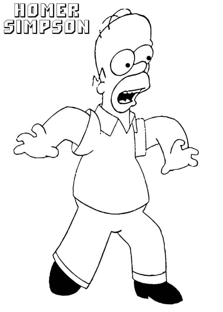 Dibujo de El Feo Homer Simpson para Colorear