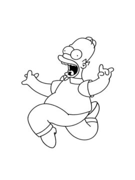 Dibujo de Homer Simpson Salto para Colorear