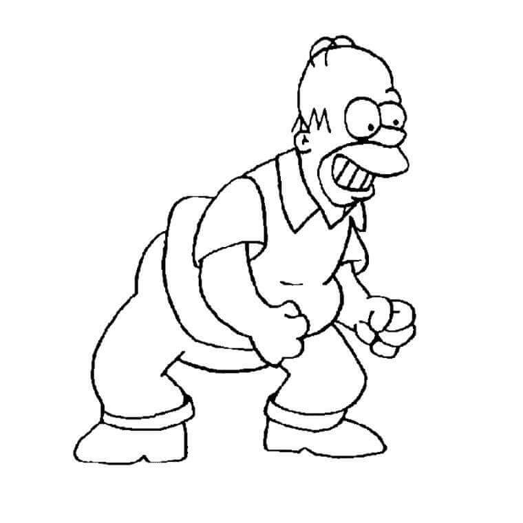 Dibujo de Homer Simpson Sonriente para Colorear