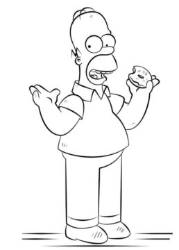 Dibujo de Homer Simpson Lindo para Colorear