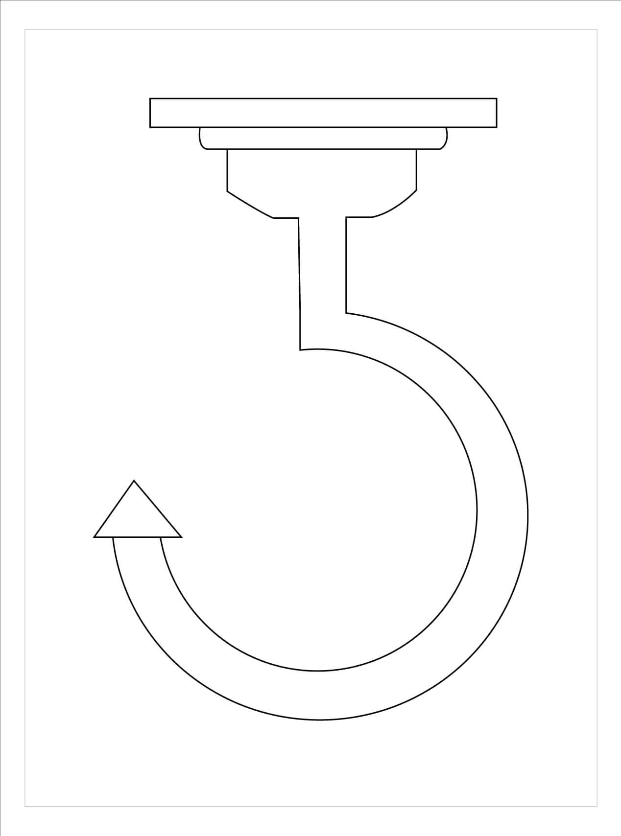 Dibujo de Gancho Simple para Colorear