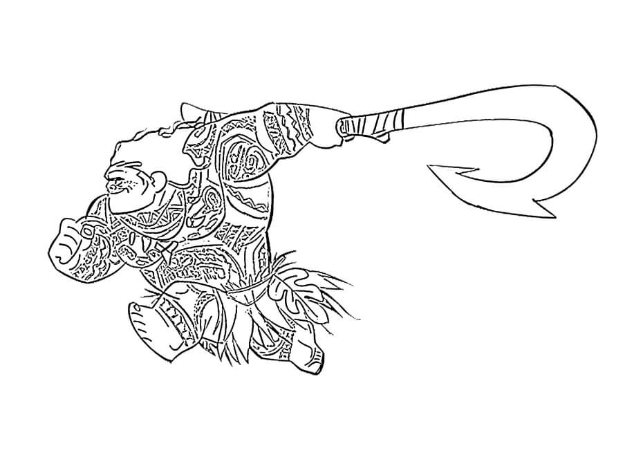 Dibujo de Hombre Tenencia Gancho para Colorear