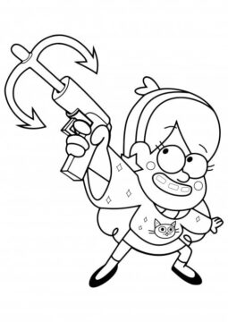 Dibujo de Mabel con Gancho de Agarre para Colorear