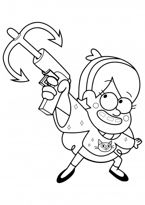 Dibujo de Mabel con Gancho de Agarre para Colorear