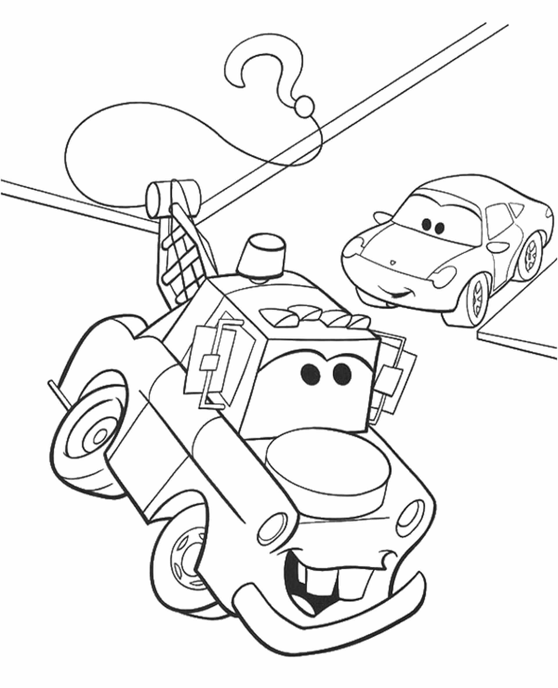 Dibujo de Mcqueen con un Gancho para Colorear