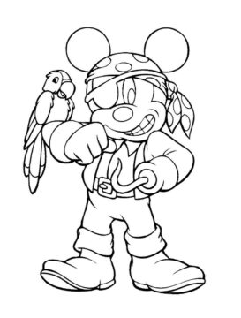 Dibujo de Mickey con Gancho para Colorear