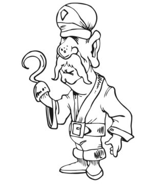 Dibujo de Pirata con Gancho para Mano para Colorear