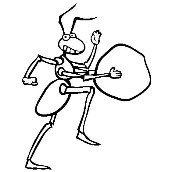 Dibujo de Divertido Hormiga para Colorear