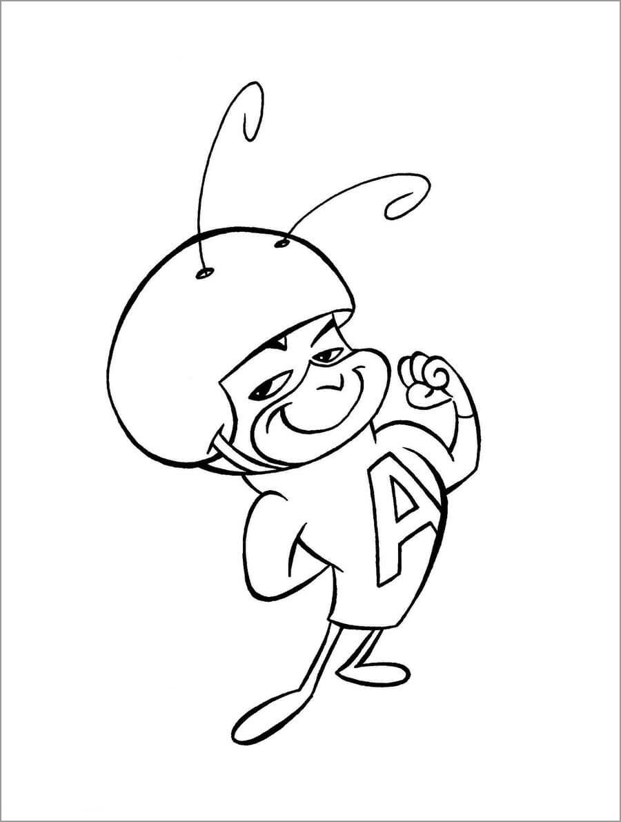 Dibujo de Hormiga atómica Genial para Colorear