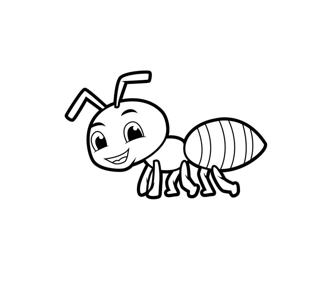 Dibujo de Hormiga Divertida para Colorear