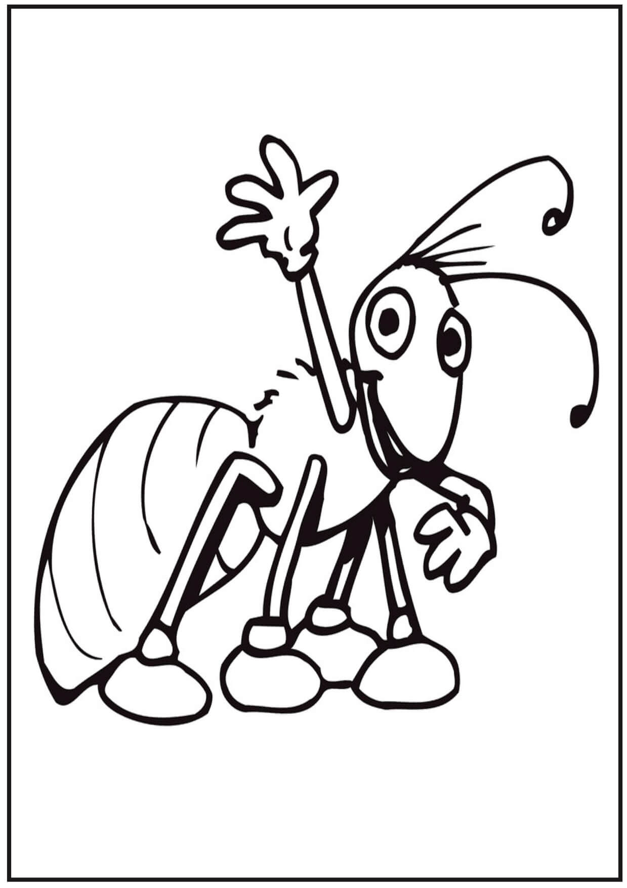 Dibujo de Hormiga Saluda para Colorear