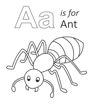 Dibujo de La Letra a Es para la Hormiga para Colorear