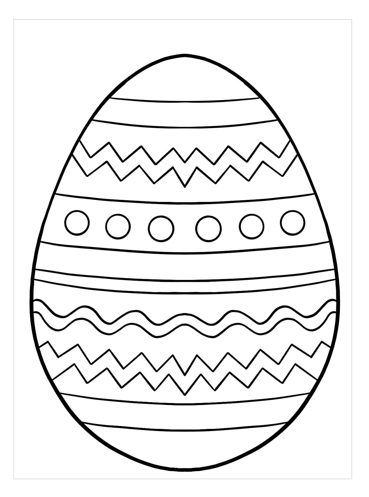 Dibujo de Adorable Huevo de Pascua para Colorear