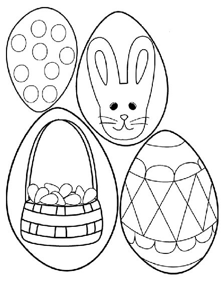 Dibujo de Caza de Huevos de Pascua para Colorear