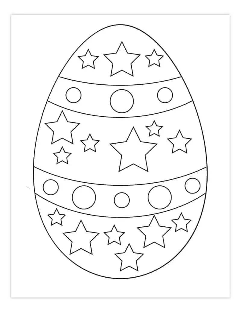 Dibujo de Huevo Bonito de Pascua para Colorear