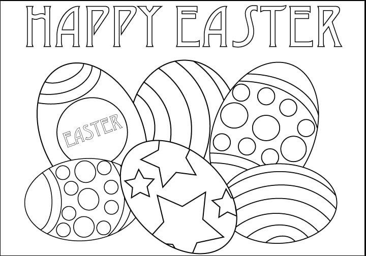 Dibujo de Huevo de Pascua Feliz para Colorear