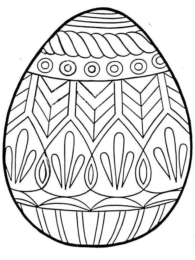 Dibujo de Huevo de Pascua Simple para Colorear