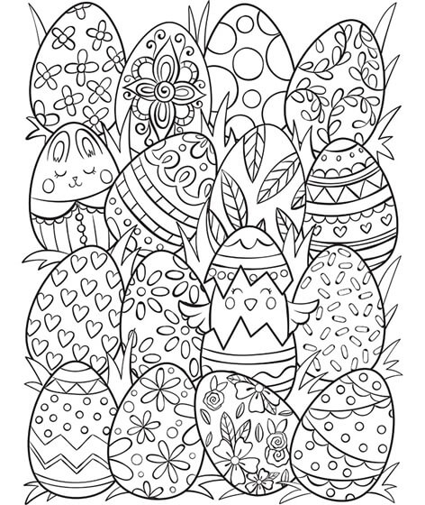 Dibujo de Los Huevos de Pascua para Colorear