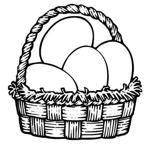 Dibujo de Cesta de Huevos para Colorear