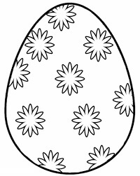 Dibujo de Huevo de Pascua en Blanco para Colorear