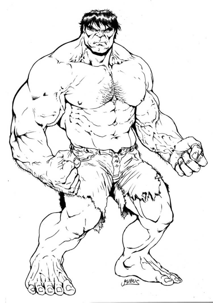 Dibujo de Grande Hulk para Colorear