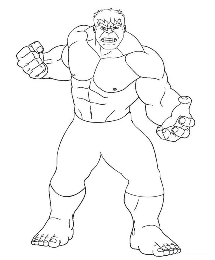 Dibujo de Hulk básico para Colorear