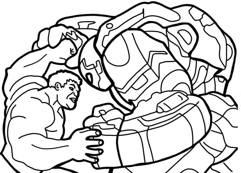 Dibujo de Hulk Contra Hulkbuster para Colorear