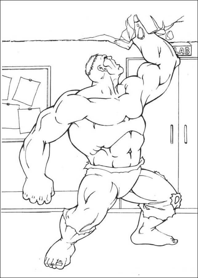 Dibujo de Hulk en la Casa para Colorear
