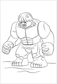 Dibujo de Hulk Enojado de Lego para Colorear