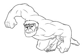 Dibujo de Hulk Salta y Golpea para Colorear