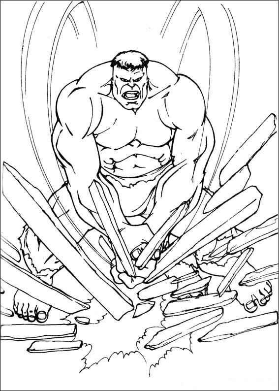 Dibujo de Xilografia de Hulk para Colorear