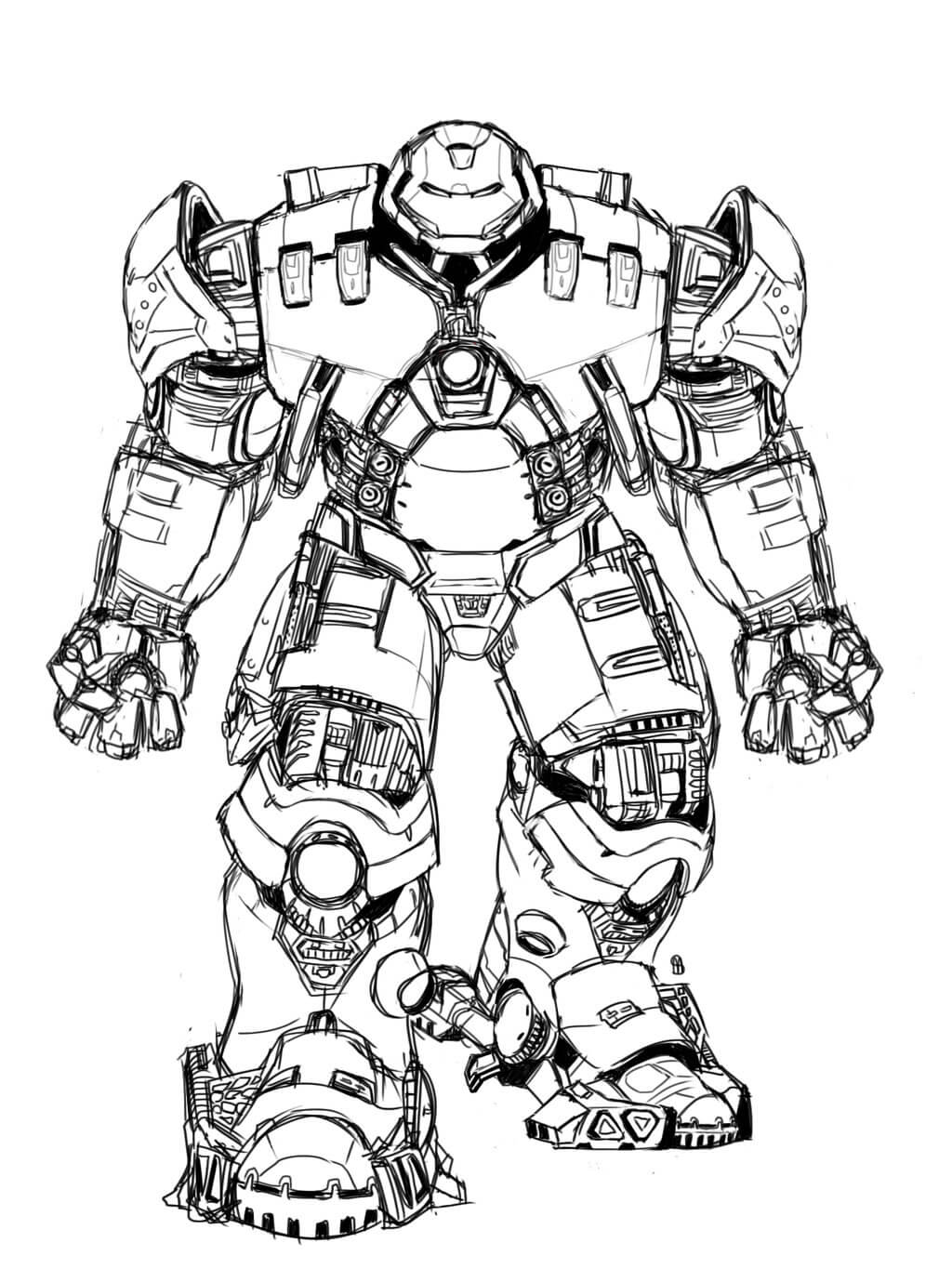 Dibujo de Armadura Hulkbuster para Colorear