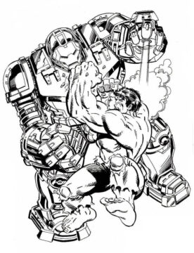 Dibujo de Hulkbuster Vs Hulk 4 para Colorear