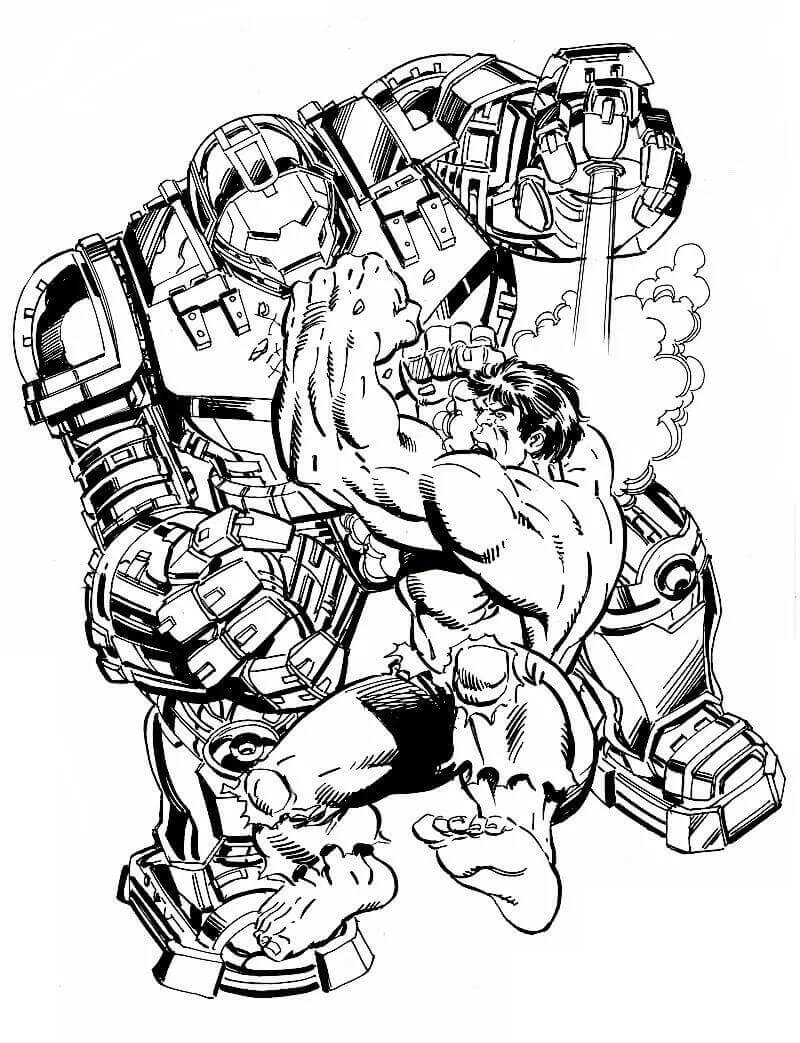 Dibujo de Hulkbuster Vs Hulk 4 para Colorear