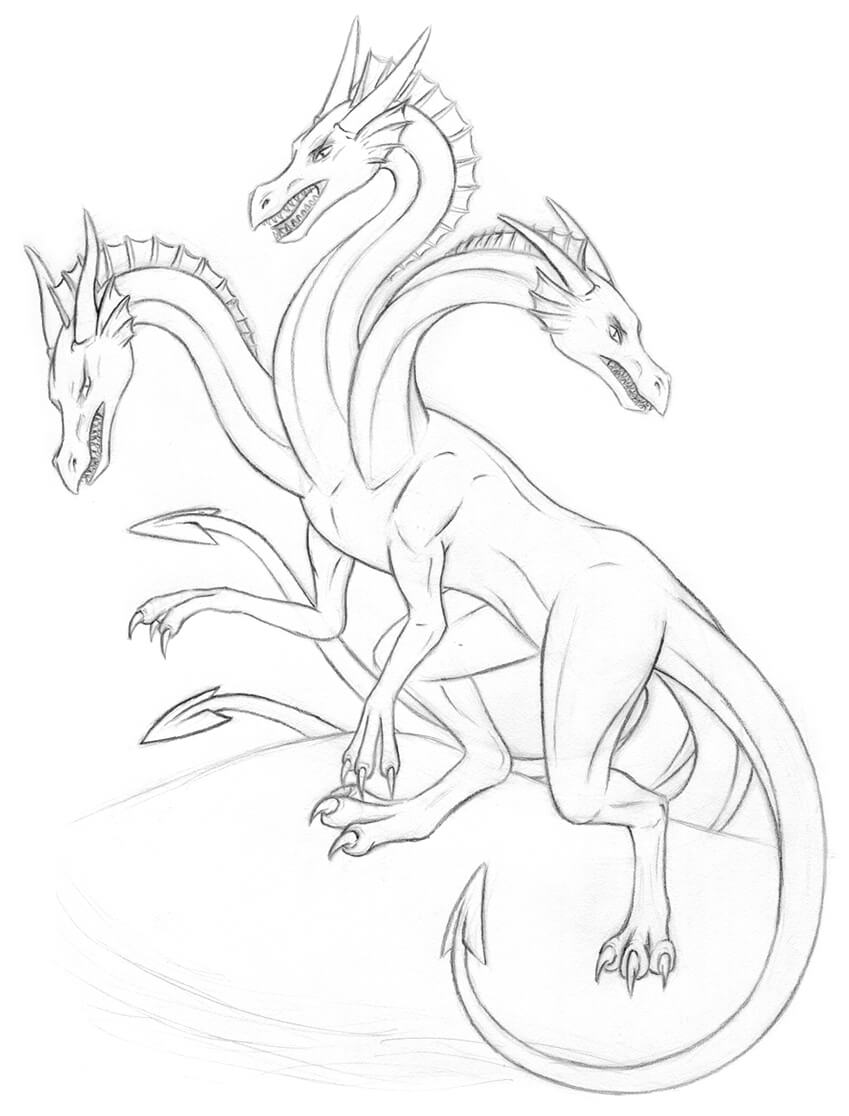 Dibujo de A Mano de Hidra para Colorear