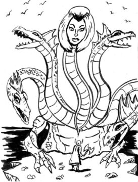 Dibujo de Hidra Espeluznante para Colorear