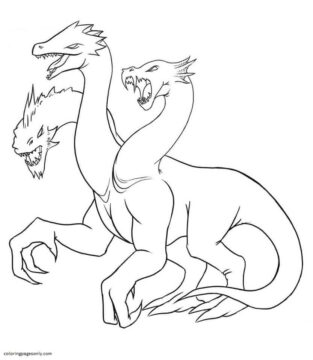 Dibujo de Hidra Normal para Colorear