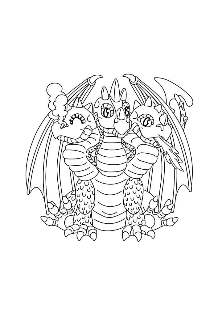 Dibujo de Hidra de Dibujos Animados para Colorear