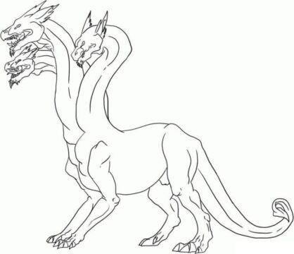 Dibujo de Impresionante Hidra para Colorear