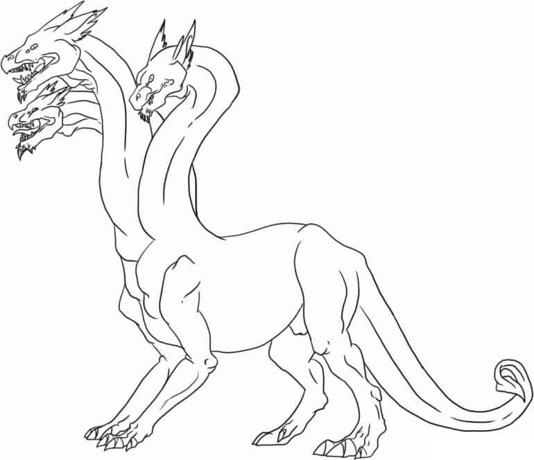 Dibujo de Impresionante Hidra para Colorear
