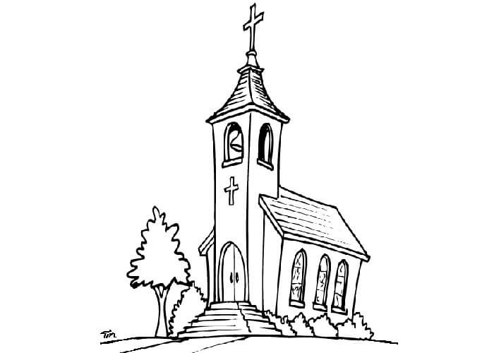 Dibujo de Buena Iglesia para Colorear