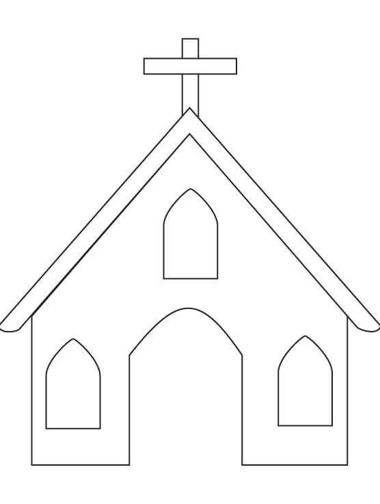 Dibujo de Gran Iglesia para Colorear