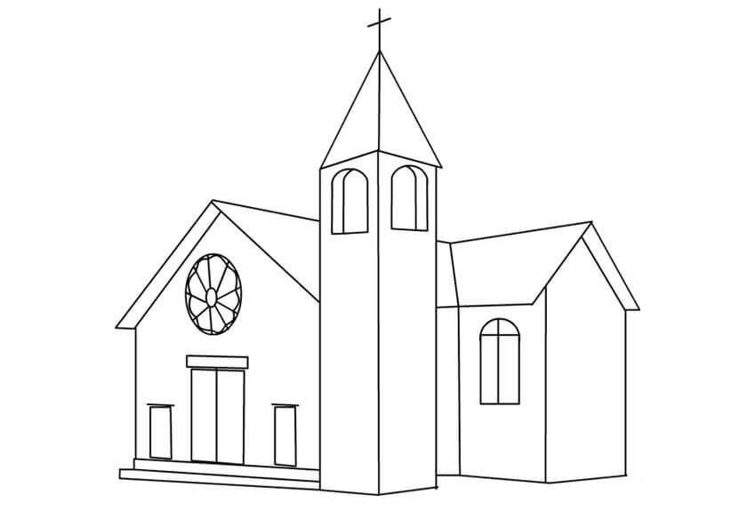 Dibujo de Iglesia Perfecta para Colorear